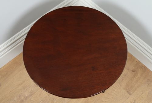 fig 2. Georgian English Red Walnut Full Size Tilt Top Tripod Wine Occasional Tea Supper Pedestal Circular Table (Circa 1780)