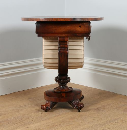 fig 10. William IV Ladies Rosewood Circular Sewing Box Work Table (Circa 1840)