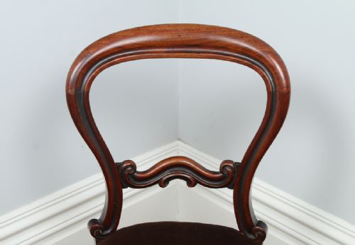 fig 5. Pair of Victorian Cuban Mahogany Balloon Back Kitchen Dining Hall Chairs (Circa 1850)