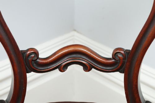 fig 6. Pair of Victorian Cuban Mahogany Balloon Back Kitchen Dining Hall Chairs (Circa 1850)