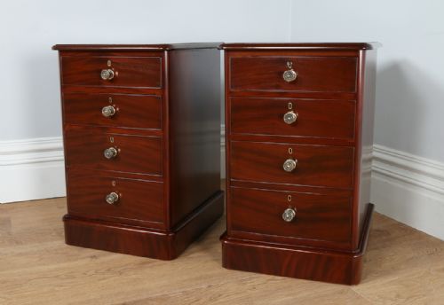 fig 1. Pair of Antique Victorian Mahogany Bedside Chests (Circa 1860)