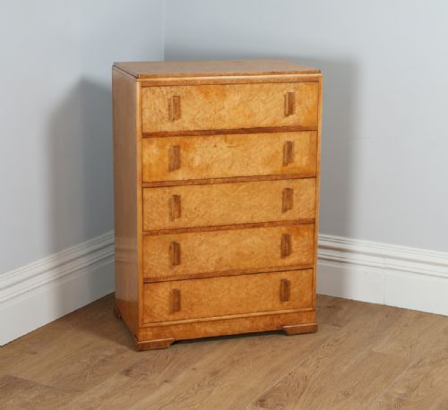 Art Deco Birds Eye Maple Bedroom Chest of Drawers / Tallboy  / Compactum / Cupboard (Circa 1930)