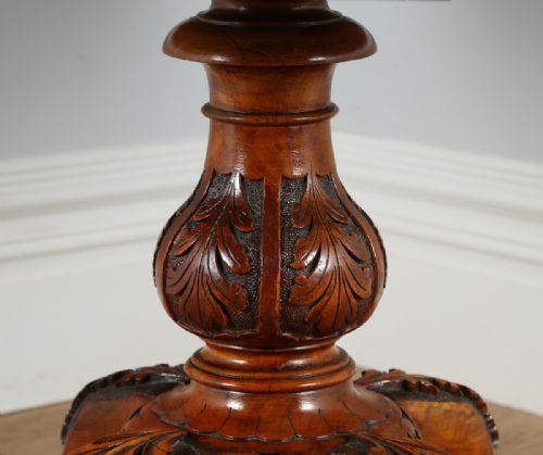 fig 6. Victorian Burr Walnut Inlaid Marquetry Tilt Top Oval Breakfast Loo Kitchen Dining Centre Table (Circa 1860)