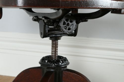 fig 8. Edwardian Oak Revolving Office Desk Library Chair (Circa 1910)