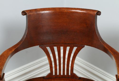 fig 2. Victorian Oak Revolving Office Desk Library Captains Chair by Shannon Company of London (Circa 1890)