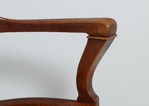 fig 4. Victorian Oak Revolving Office Desk Library Captains Chair by Shannon Company of London (Circa 1890)