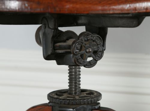 fig 7. Victorian Oak Revolving Office Desk Library Captains Chair by Shannon Company of London (Circa 1890)