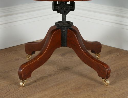 fig 8. Victorian Oak Revolving Office Desk Library Captains Chair by Shannon Company of London (Circa 1890)