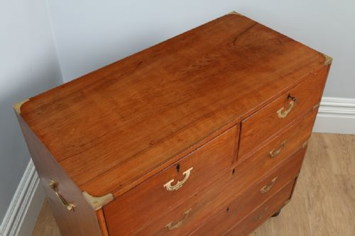fig 1. Victorian Colonial Teak & Brass Military Officer’s Campaign Chest of Drawers (Circa 1850)