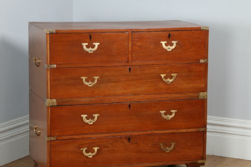 fig 2. Victorian Colonial Teak & Brass Military Officer’s Campaign Chest of Drawers (Circa 1850)