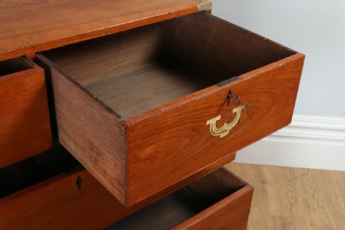 fig 7. Victorian Colonial Teak & Brass Military Officer’s Campaign Chest of Drawers (Circa 1850)