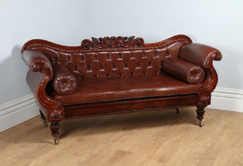 William IV Metamorphic Mahogany & Leather Doubled Ended Couch Sofa Settee Bed (Circa 1830)