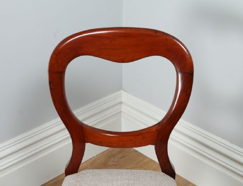 fig 5. Victorian Set of 12 Twelve Mahogany Balloon Back Upholstered Dining Chairs (Circa 1860)