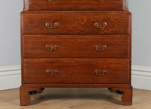 fig 2. English Georgian Oak Tallboy Chest on Chest of Drawers (Circa 1760)