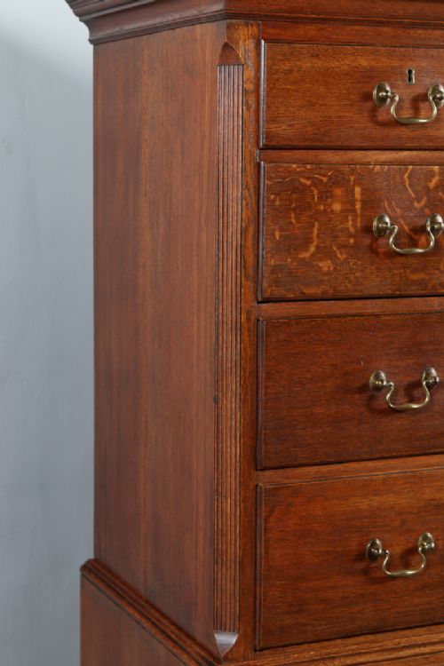 fig 3. English Georgian Oak Tallboy Chest on Chest of Drawers (Circa 1760)