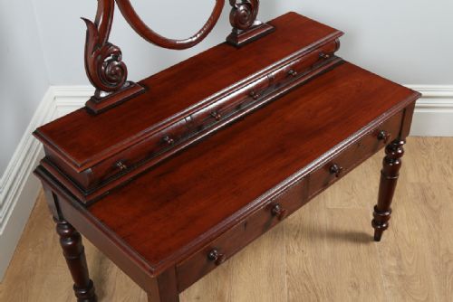 fig 1. Victorian Anglo Indian Colonial Teak Dressing Makeup Table With Mirror (Circa 1860)