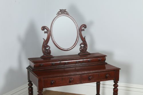 fig 2. Victorian Anglo Indian Colonial Teak Dressing Makeup Table With Mirror (Circa 1860)
