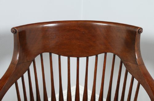fig 2. Victorian Mahogany Revolving Office Desk Library Captains Leather Chair (Circa 1880)