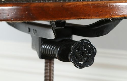 fig 8. Victorian Mahogany Revolving Office Desk Library Captains Leather Chair (Circa 1880)