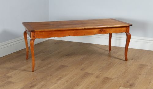Antique French 6ft 6¾” Cherry Fruit Wood Farmhouse Kitchen Dining Refectory Table with Twin Breadboards (Circa 1860)

