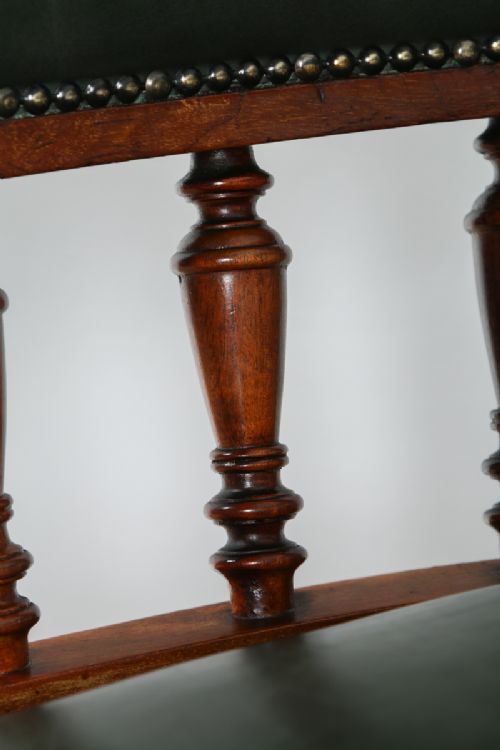 fig 6. Victorian Mahogany Revolving Office Green Leather Desk Tub Library Captains Chair (Circa 1880)