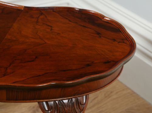 fig 4. Queen Anne Style Figured Walnut Kidney Shaped Coffee Magazine Pie Crust Table (Circa 1920)