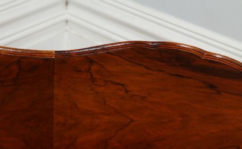 fig 6. Queen Anne Style Figured Walnut Kidney Shaped Coffee Magazine Pie Crust Table (Circa 1920)