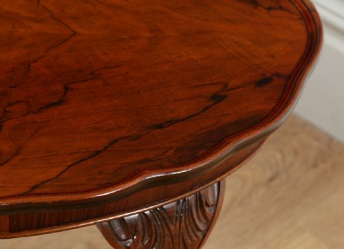 fig 7. Queen Anne Style Figured Walnut Kidney Shaped Coffee Magazine Pie Crust Table (Circa 1920)