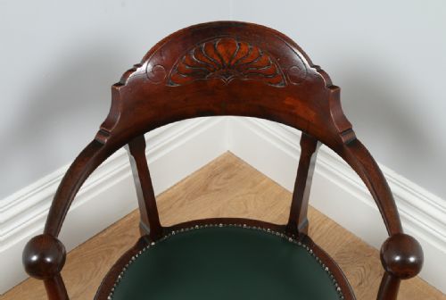 fig 1. Victorian Mahogany Revolving Office Desk Library Captains Chair (Circa 1890)