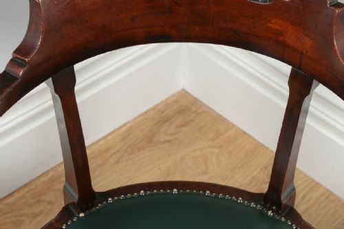 fig 6. Victorian Mahogany Revolving Office Desk Library Captains Chair (Circa 1890)