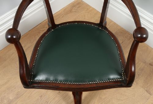 fig 7. Victorian Mahogany Revolving Office Desk Library Captains Chair (Circa 1890)