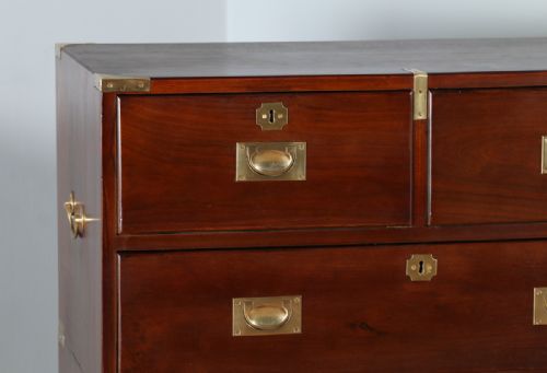 fig 2. Victorian Colonial Walnut & Brass Military Officer’s Campaign Chest of Drawers by Arthur Foley & Son of Salisbury (Circa 1890)