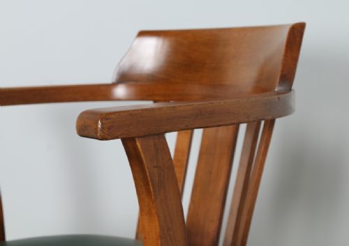 fig 3. Edwardian Beech Revolving Office Desk Library Captains Armchair Chair (Circa 1910)