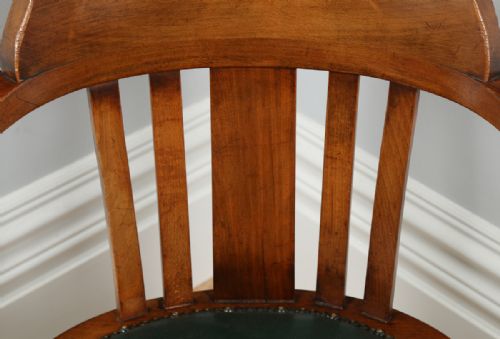 fig 6. Edwardian Beech Revolving Office Desk Library Captains Armchair Chair (Circa 1910)