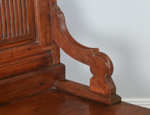 fig 4. Edwardian Walnut Box Settle Hall Seat Monks Bench (Circa 1910)