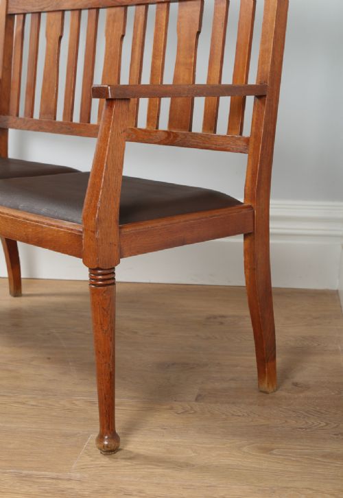 fig 4. Arts & Crafts Victorian Oak Bench (Circa 1890)