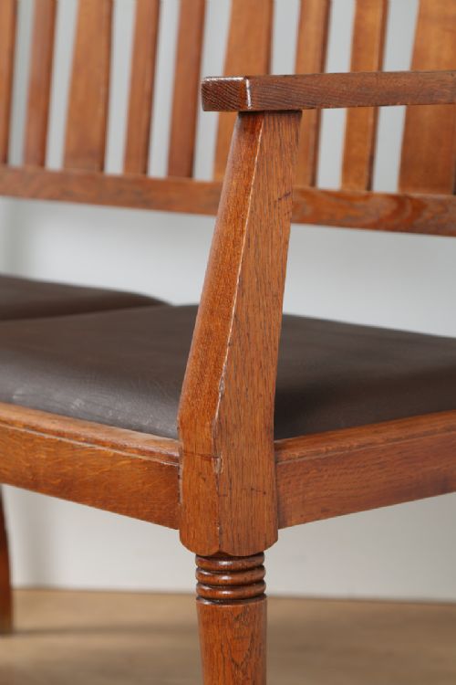 fig 5. Arts & Crafts Victorian Oak Bench (Circa 1890)