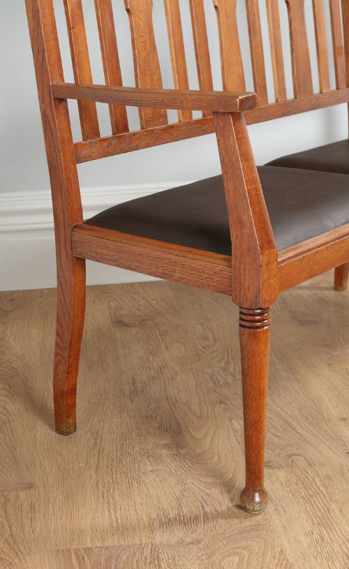 fig 6. Arts & Crafts Victorian Oak Bench (Circa 1890)