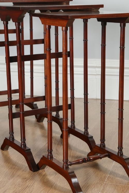 fig 3. Edwardian Set of Four Quartetto Mahogany Nest of Coffee Side Wine Lamp Tables (Circa 1900)