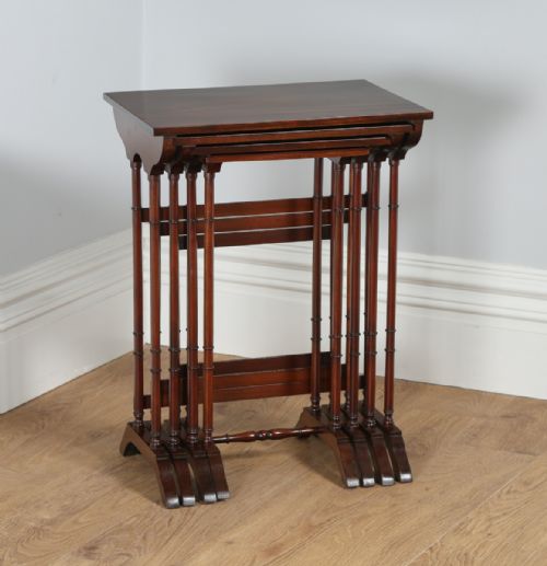 fig 5. Edwardian Set of Four Quartetto Mahogany Nest of Coffee Side Wine Lamp Tables (Circa 1900)