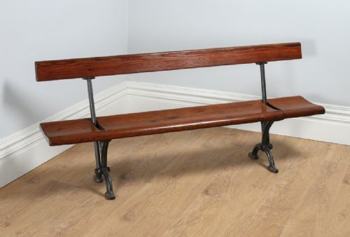 Welsh Victorian Pitch Pine 6ft Adjustable Railway Station Bench (Circa 1880)