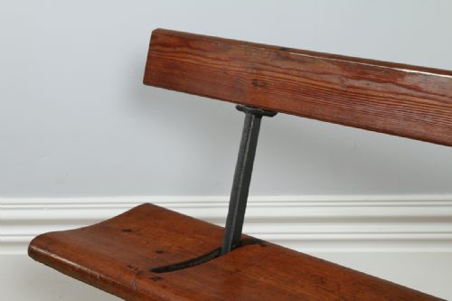 fig 1. Welsh Victorian Pitch Pine 6ft Adjustable Railway Station Bench (Circa 1880)