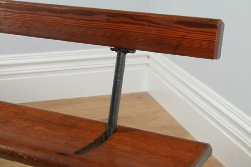 fig 2. Welsh Victorian Pitch Pine 6ft Adjustable Railway Station Bench (Circa 1880)