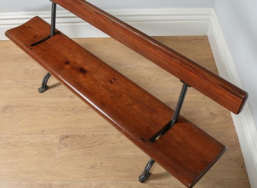fig 4. Welsh Victorian Pitch Pine 6ft Adjustable Railway Station Bench (Circa 1880)