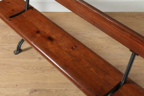 fig 5. Welsh Victorian Pitch Pine 6ft Adjustable Railway Station Bench (Circa 1880)