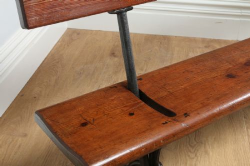 fig 6. Welsh Victorian Pitch Pine 6ft Adjustable Railway Station Bench (Circa 1880)