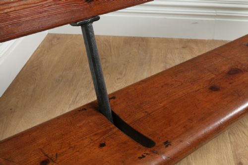 fig 7. Welsh Victorian Pitch Pine 6ft Adjustable Railway Station Bench (Circa 1880)
