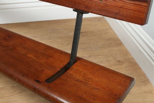 fig 8. Welsh Victorian Pitch Pine 6ft Adjustable Railway Station Bench (Circa 1880)