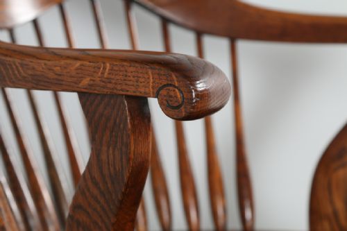 fig 4. Victorian Oak Revolving Office Desk Library Captains Chair (Circa 1890)