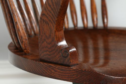 fig 5. Victorian Oak Revolving Office Desk Library Captains Chair (Circa 1890)